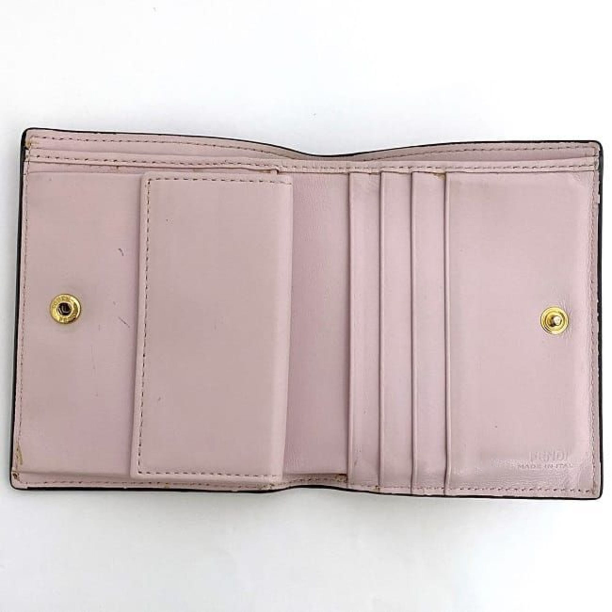 Fendi Bi-fold Wallet Pink F Is 8M0387 ec-20532 Leather FENDI Compact Women's Retro