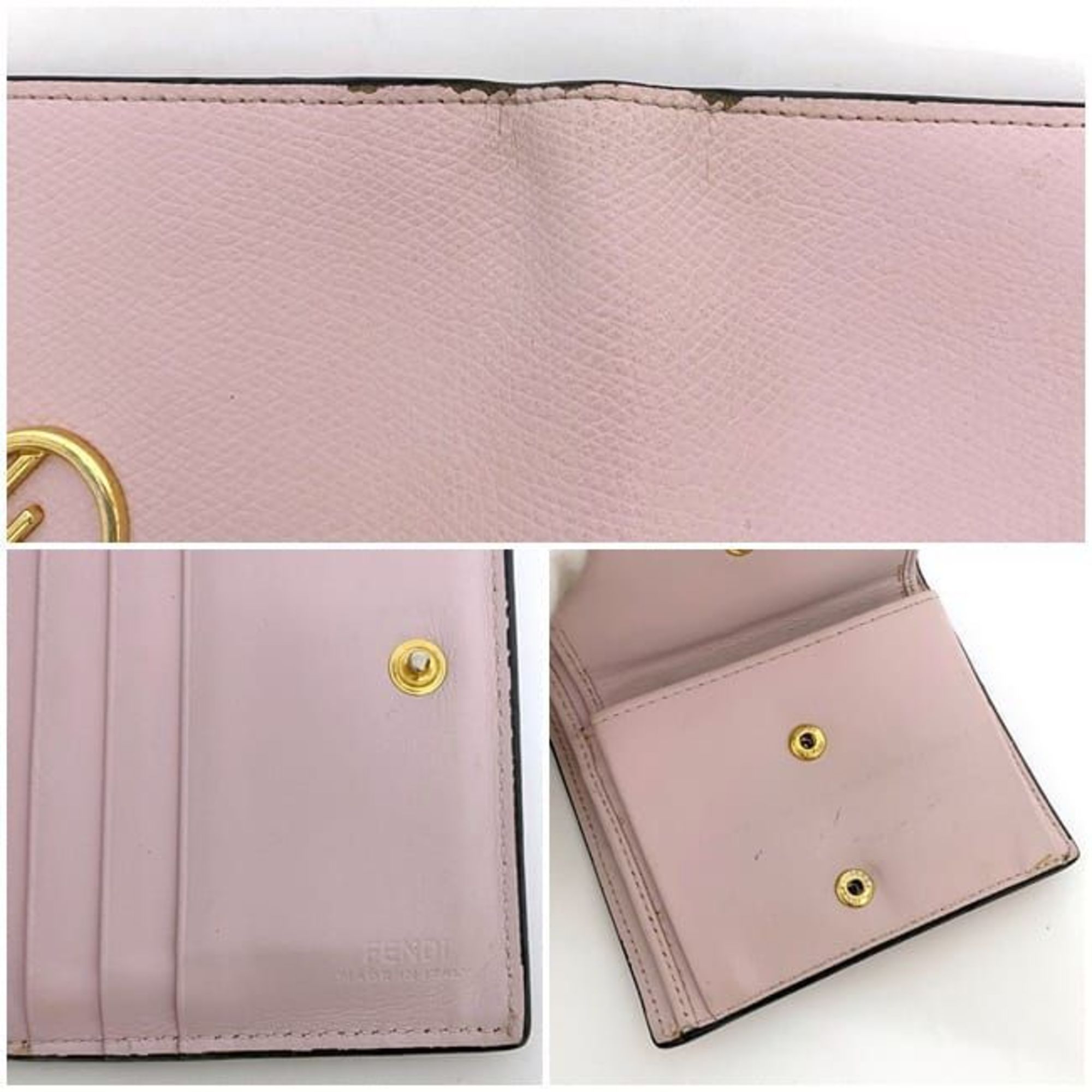 Fendi Bi-fold Wallet Pink F Is 8M0387 ec-20532 Leather FENDI Compact Women's Retro