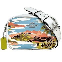 Coach Shoulder Bag Jamie White Light Blue CK176 ec-20672 PVC Leather COACH Camera Hawaiian Print Compact