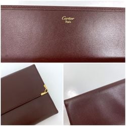 Cartier Tri-fold Long Wallet Bordeaux Must L3000002 ec-20101 Leather Women's Men's