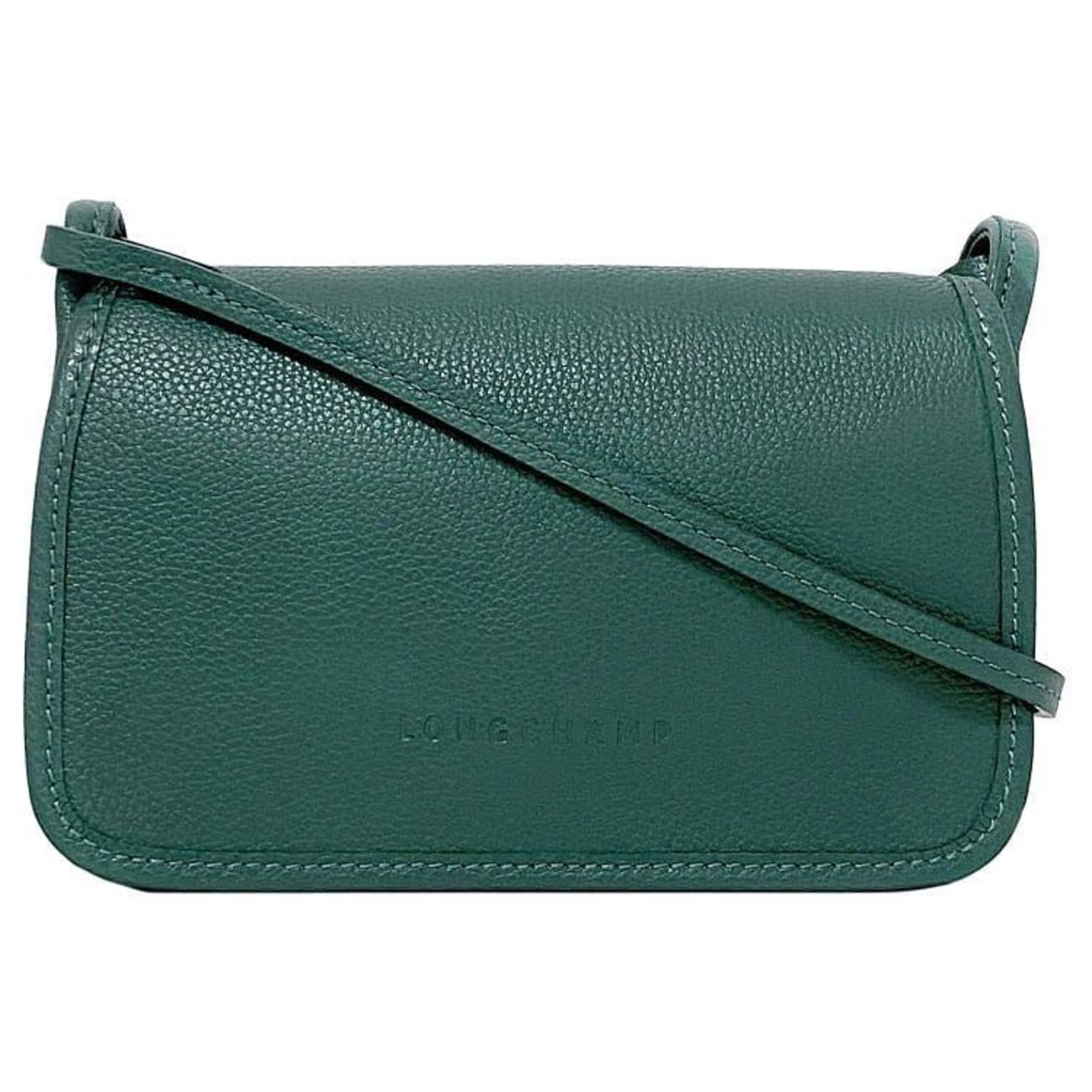 Longchamp Shoulder Bag Green 10133 021 531 ec-20149 Pochette Leather LONGCHAMP Flap Women's Compact