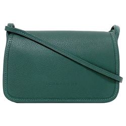 Longchamp Shoulder Bag Green 10133 021 531 ec-20149 Pochette Leather LONGCHAMP Flap Women's Compact