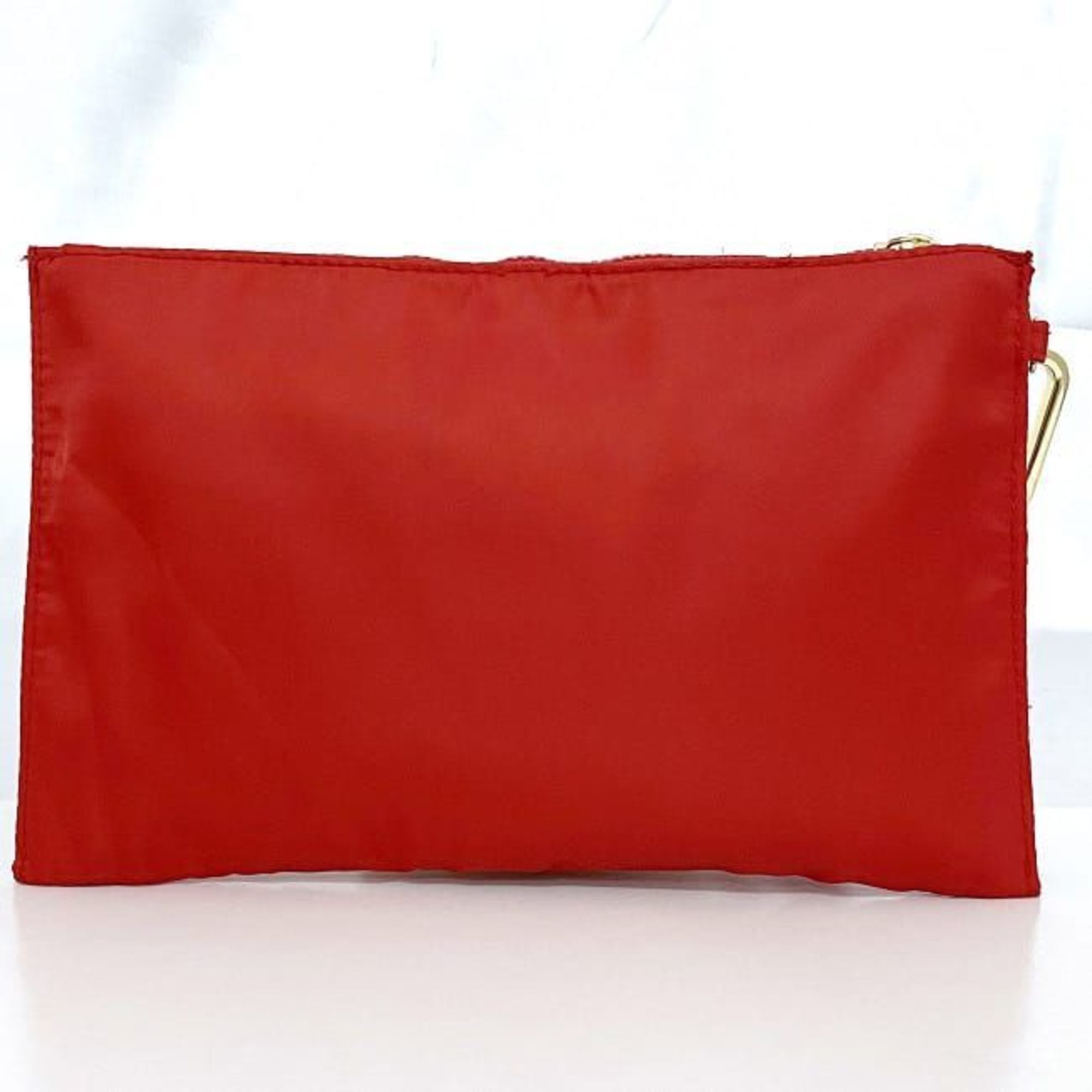 Burberry pouch red ec-20623 nylon rubber BURBERRY with strap carabiner handle ladies