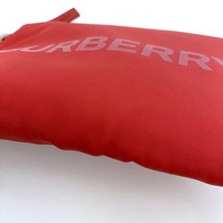 Burberry pouch red ec-20623 nylon rubber BURBERRY with strap carabiner handle ladies