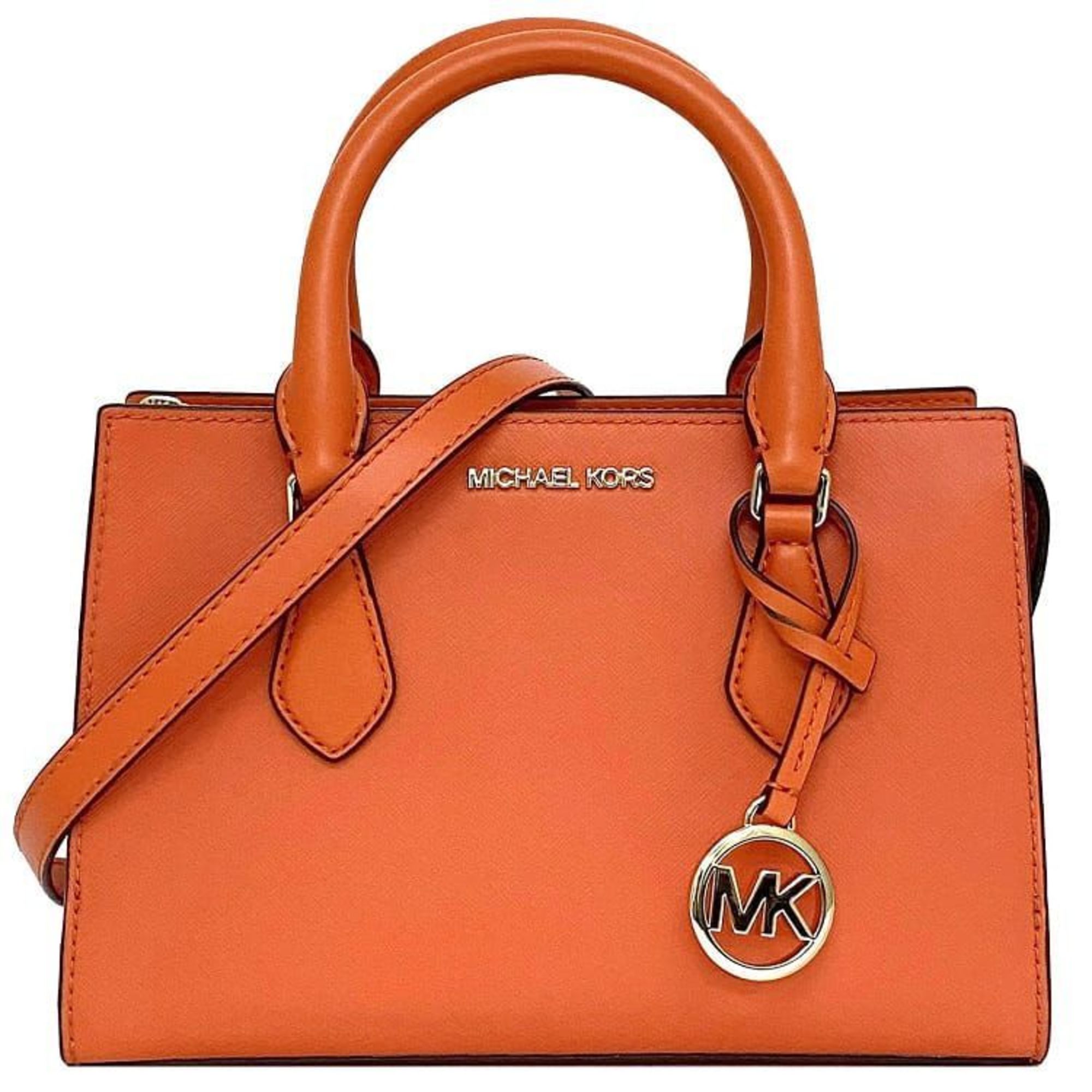 Michael Kors 2way Bag Orange 35S3G6HS5L ec-20069 Leather MICHAEL KORS Charm Handbag Shoulder Women's