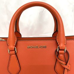 Michael Kors 2way Bag Orange 35S3G6HS5L ec-20069 Leather MICHAEL KORS Charm Handbag Shoulder Women's