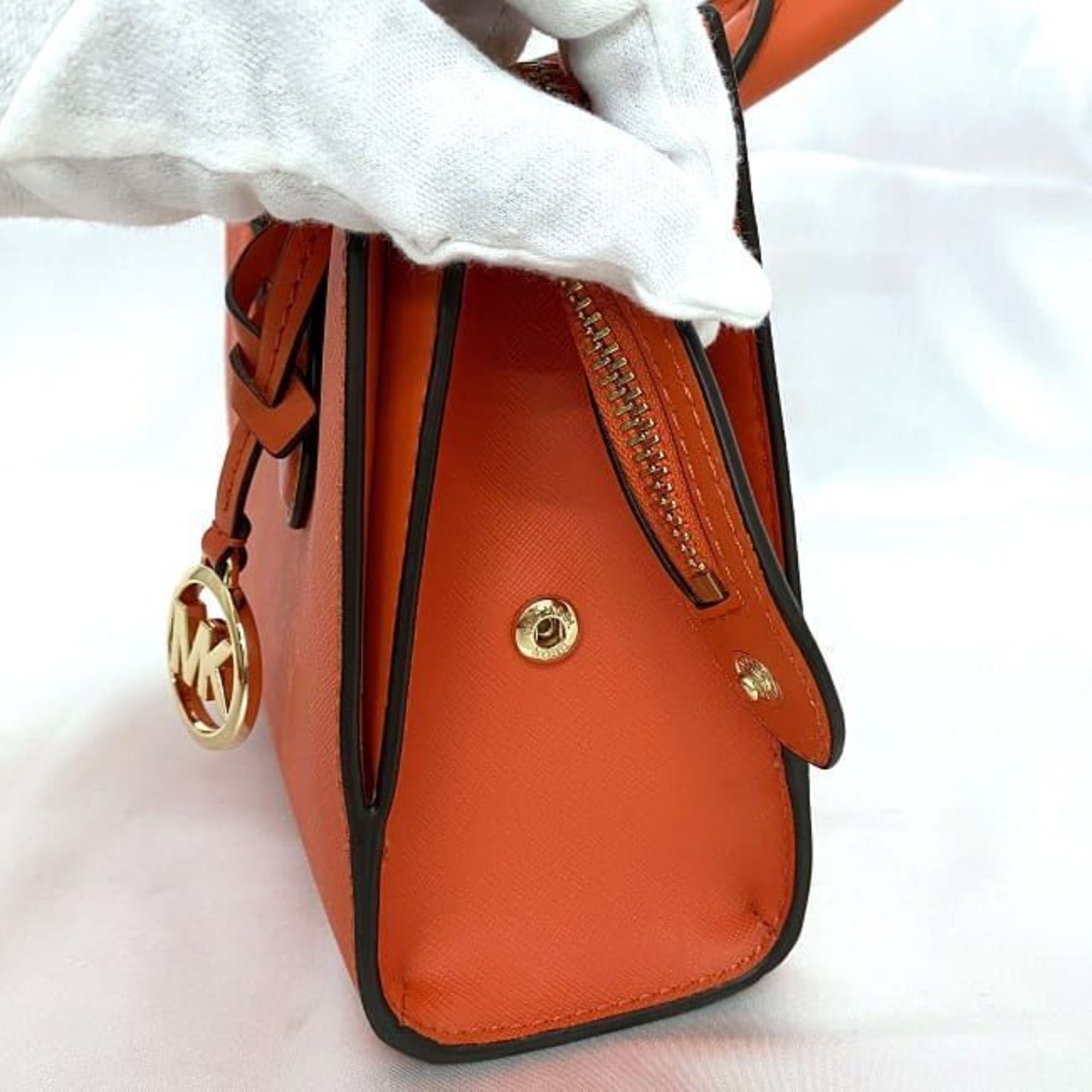 Michael Kors 2way Bag Orange 35S3G6HS5L ec-20069 Leather MICHAEL KORS Charm Handbag Shoulder Women's