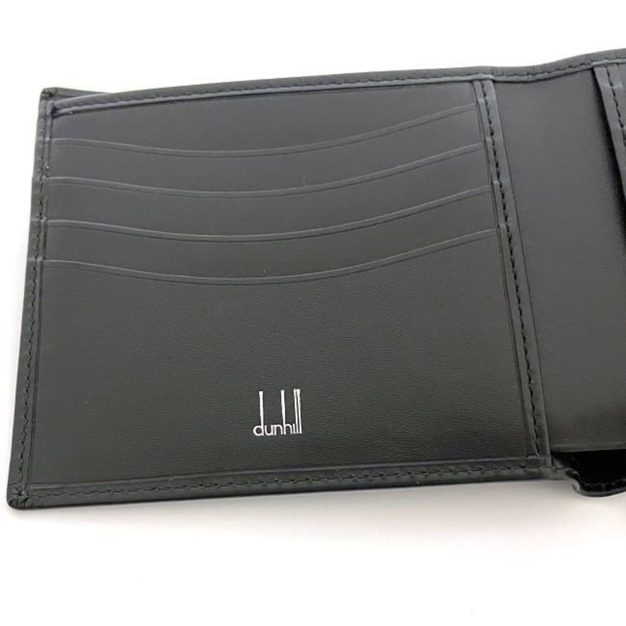 Dunhill Bi-fold Wallet Black LL3070A ec-20092 Leather dunhill Billfold Compact Men's Chic