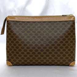 Celine clutch bag brown macadam ec-20280 second pouch PVC leather CELINE women's retro compact