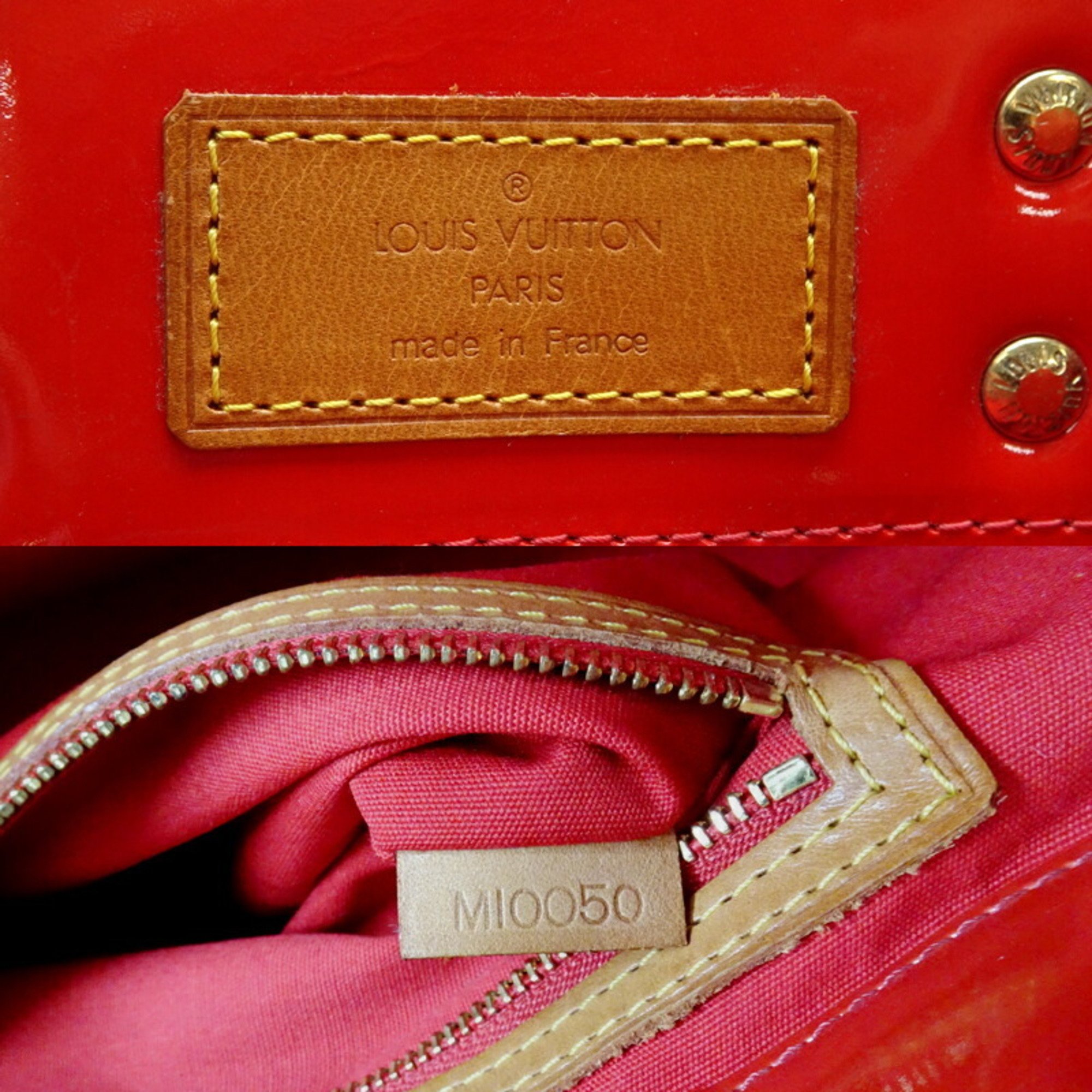 Louis Vuitton Reed PM Women's Handbag M91088 Vernis Rouge