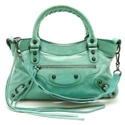 Balenciaga The First Women's Handbag 103208 Leather Mint Green