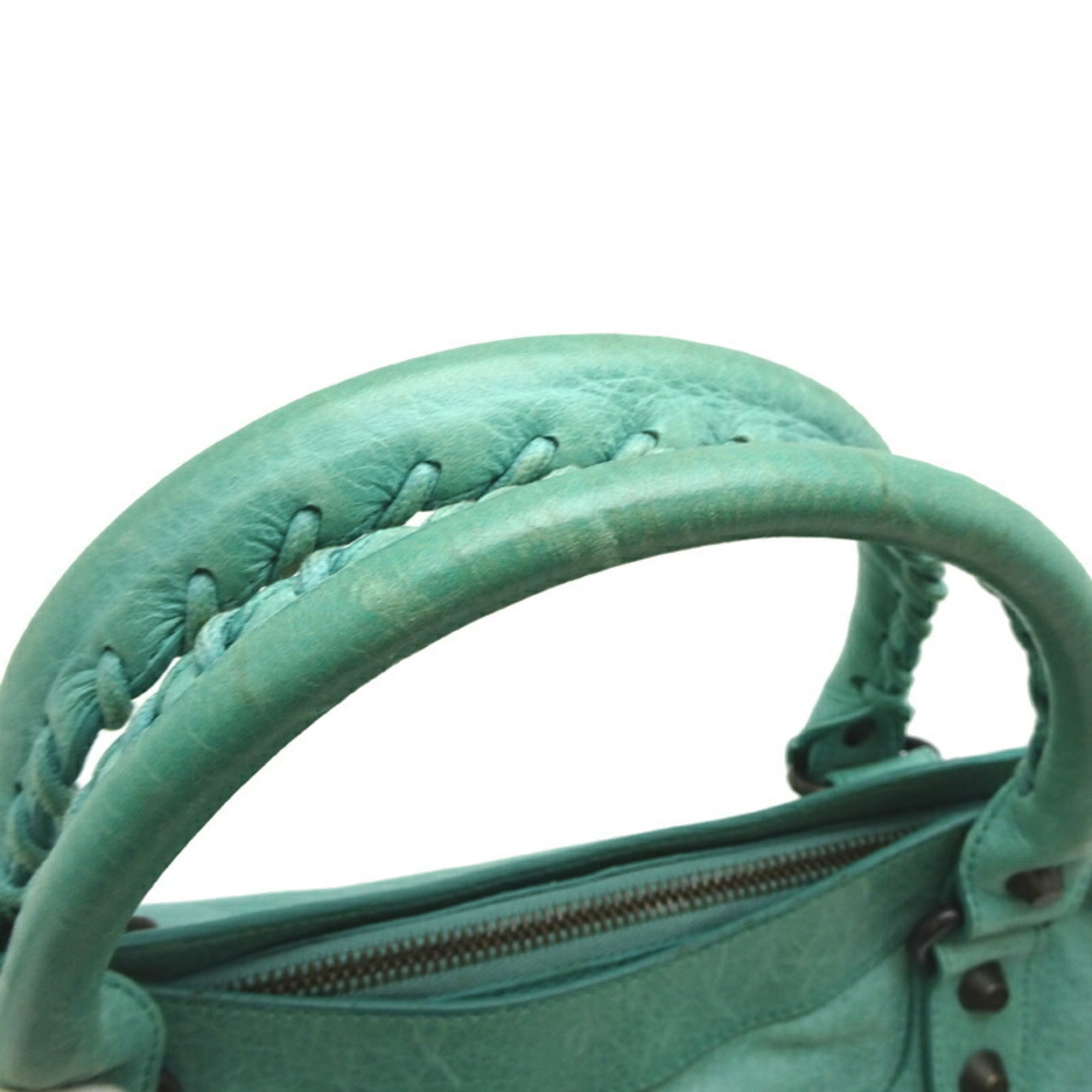 Balenciaga The First Women's Handbag 103208 Leather Mint Green