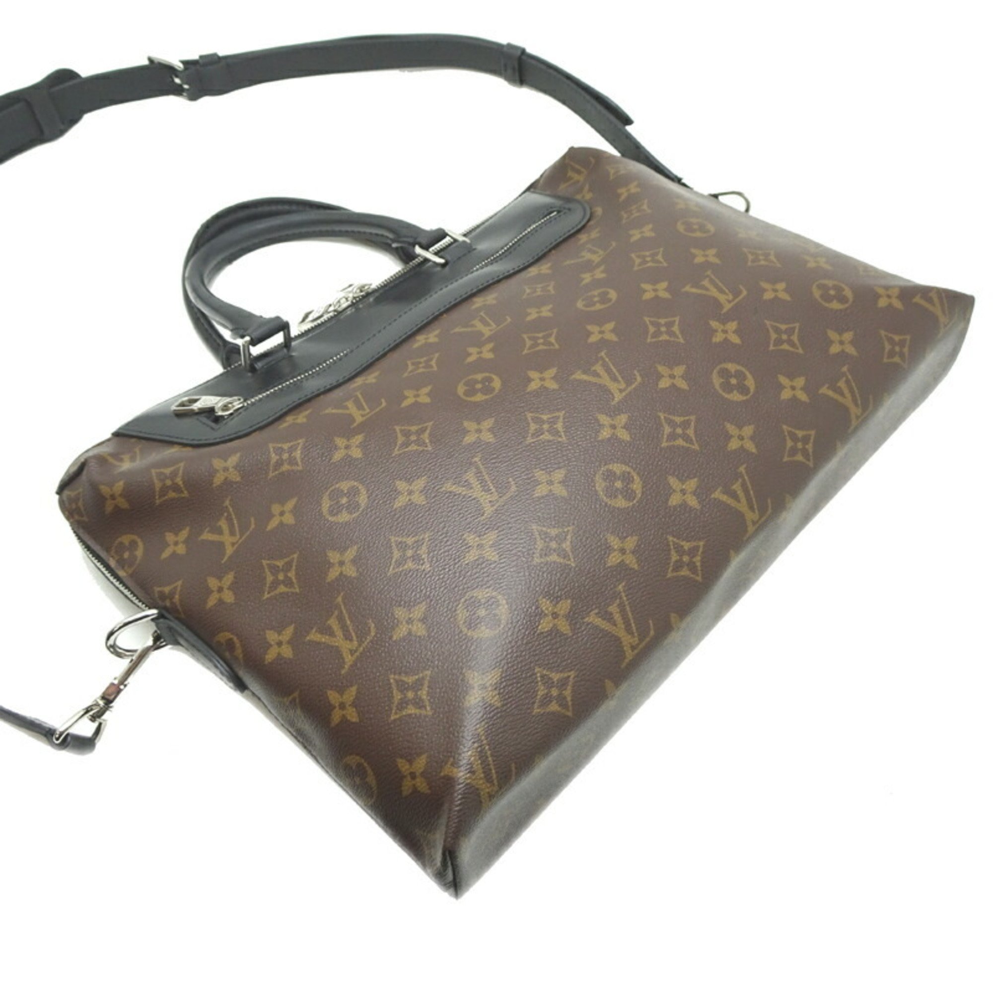 Louis Vuitton Porte Document Men's Handbag M54019 Monogram Macassar Brown