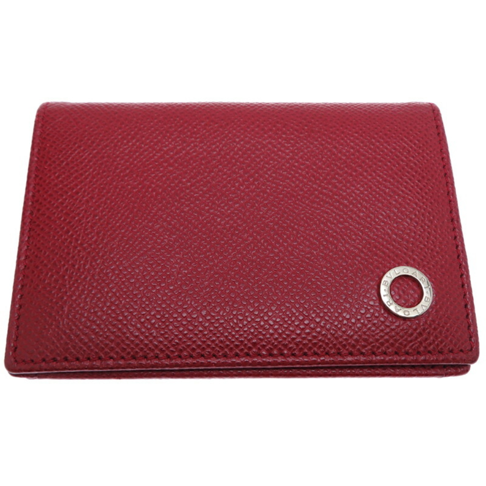 Bvlgari Women's Card Case Leather Red