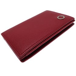 Bvlgari Women's Card Case Leather Red