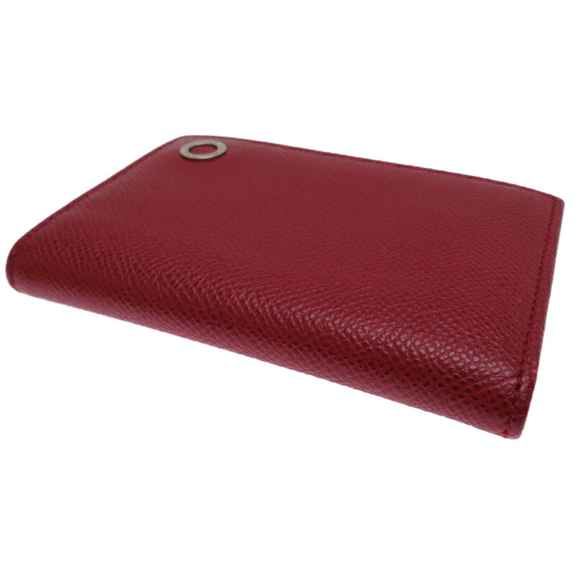 Bvlgari Women's Card Case Leather Red