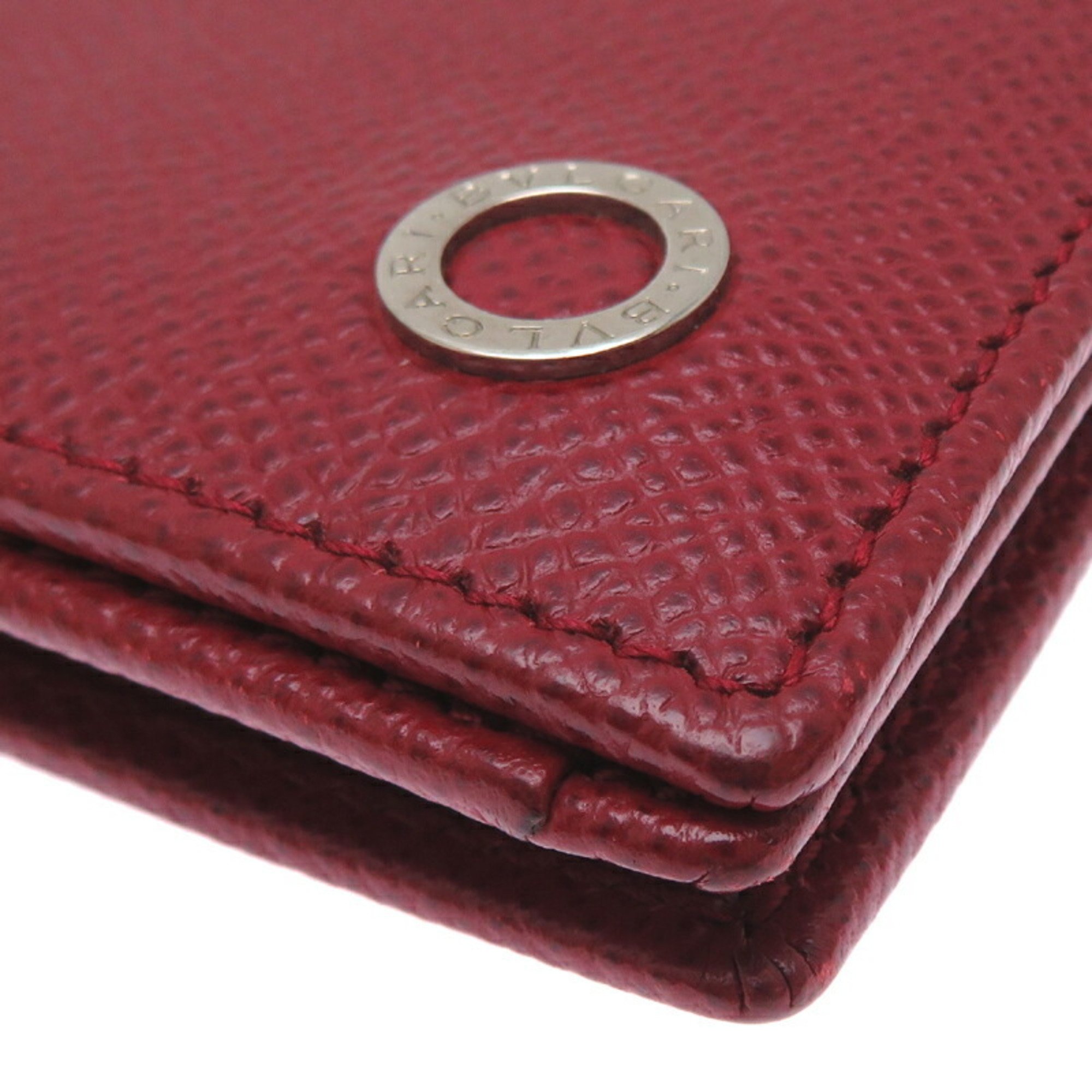 Bvlgari Women's Card Case Leather Red