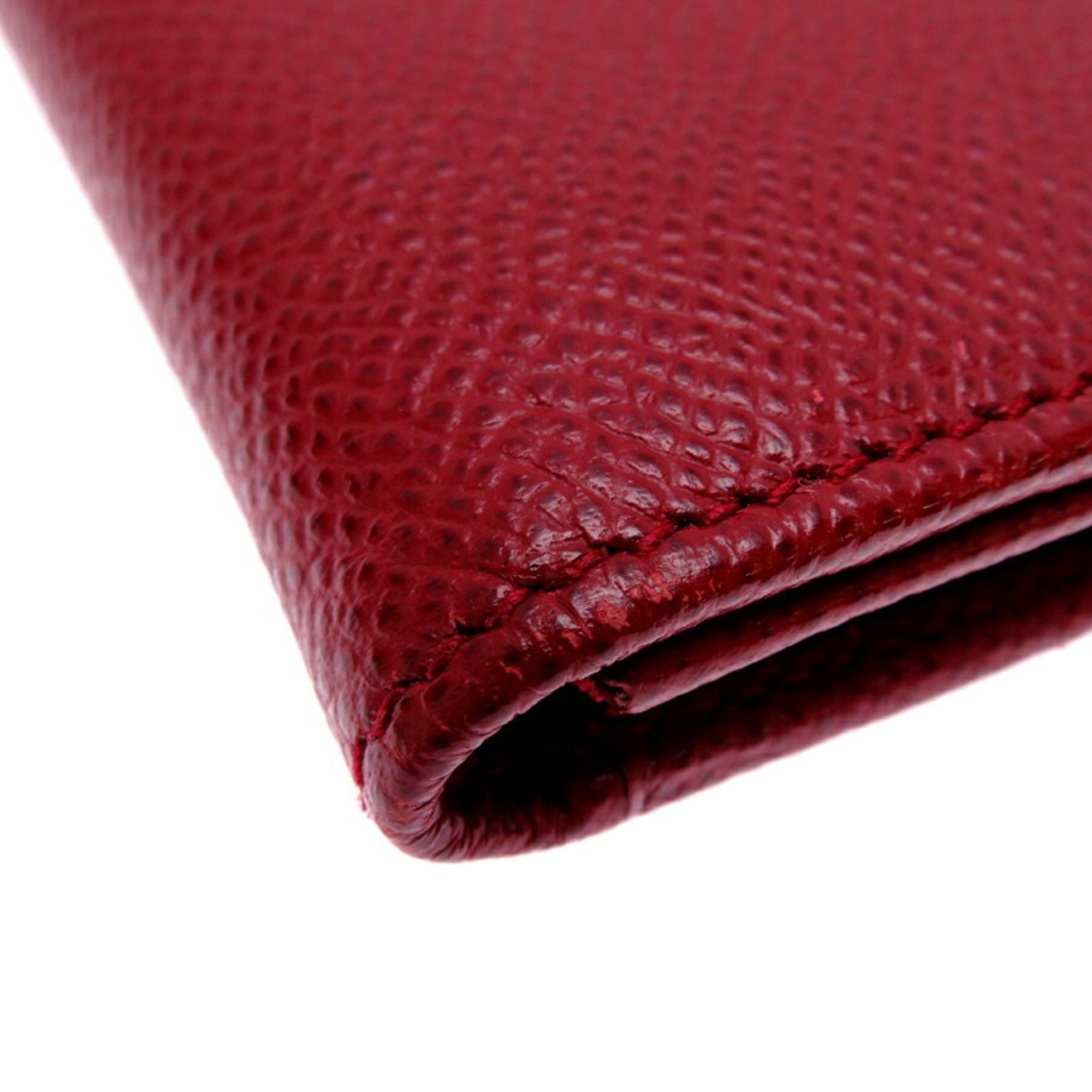 Bvlgari Women's Card Case Leather Red