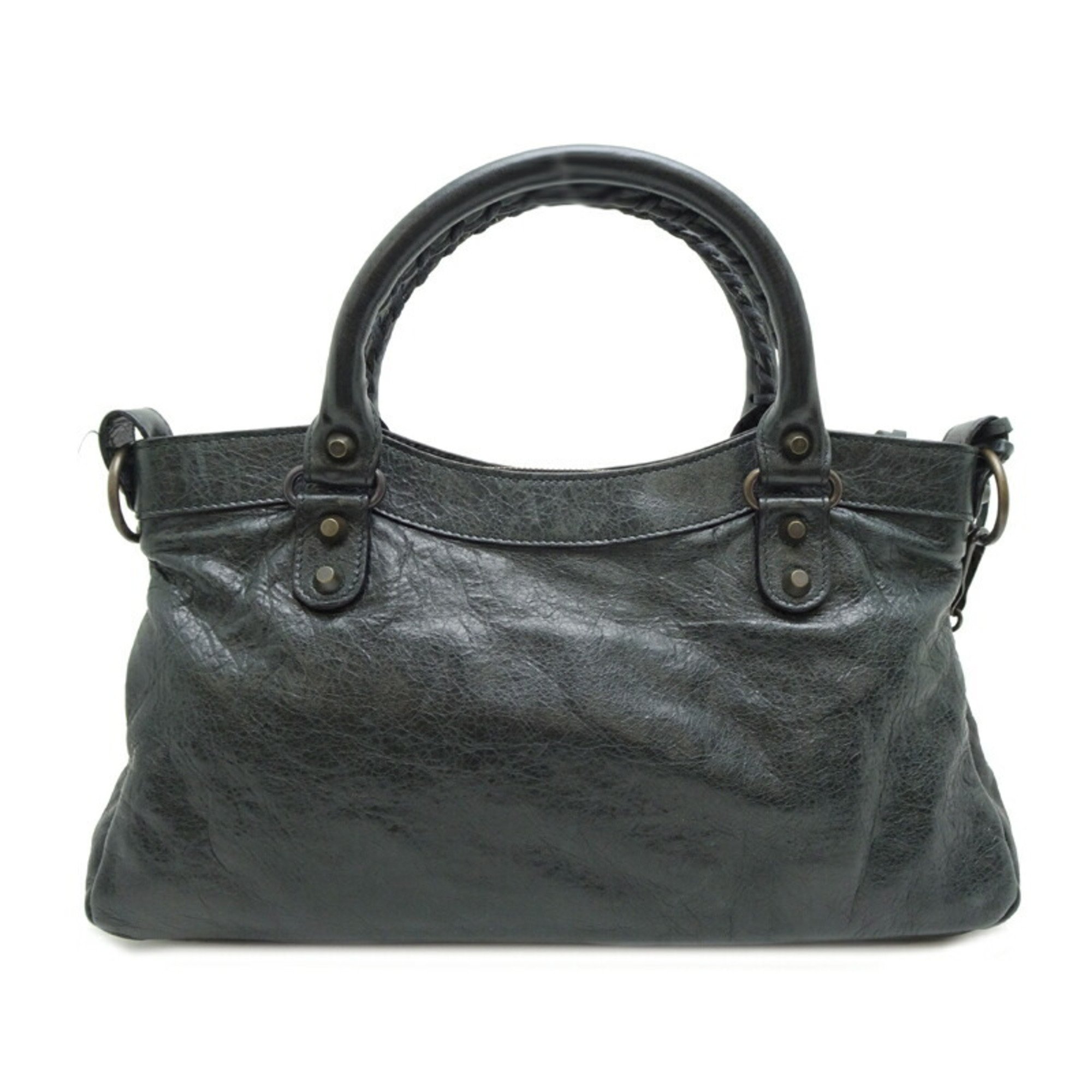 Balenciaga The First Women's Handbag 103208 Leather Black