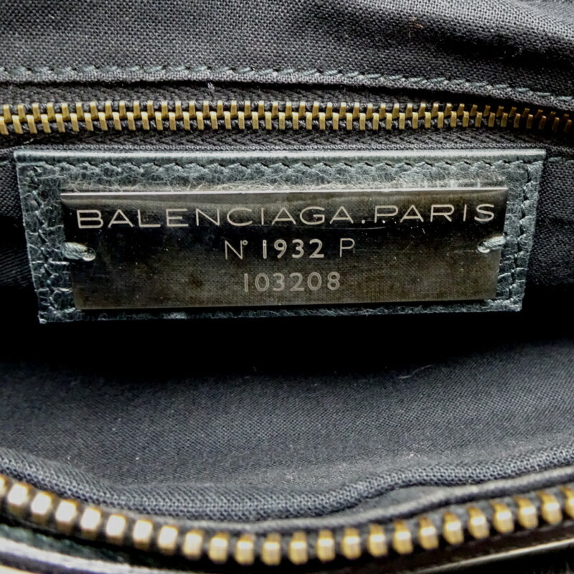 Balenciaga The First Women's Handbag 103208 Leather Black