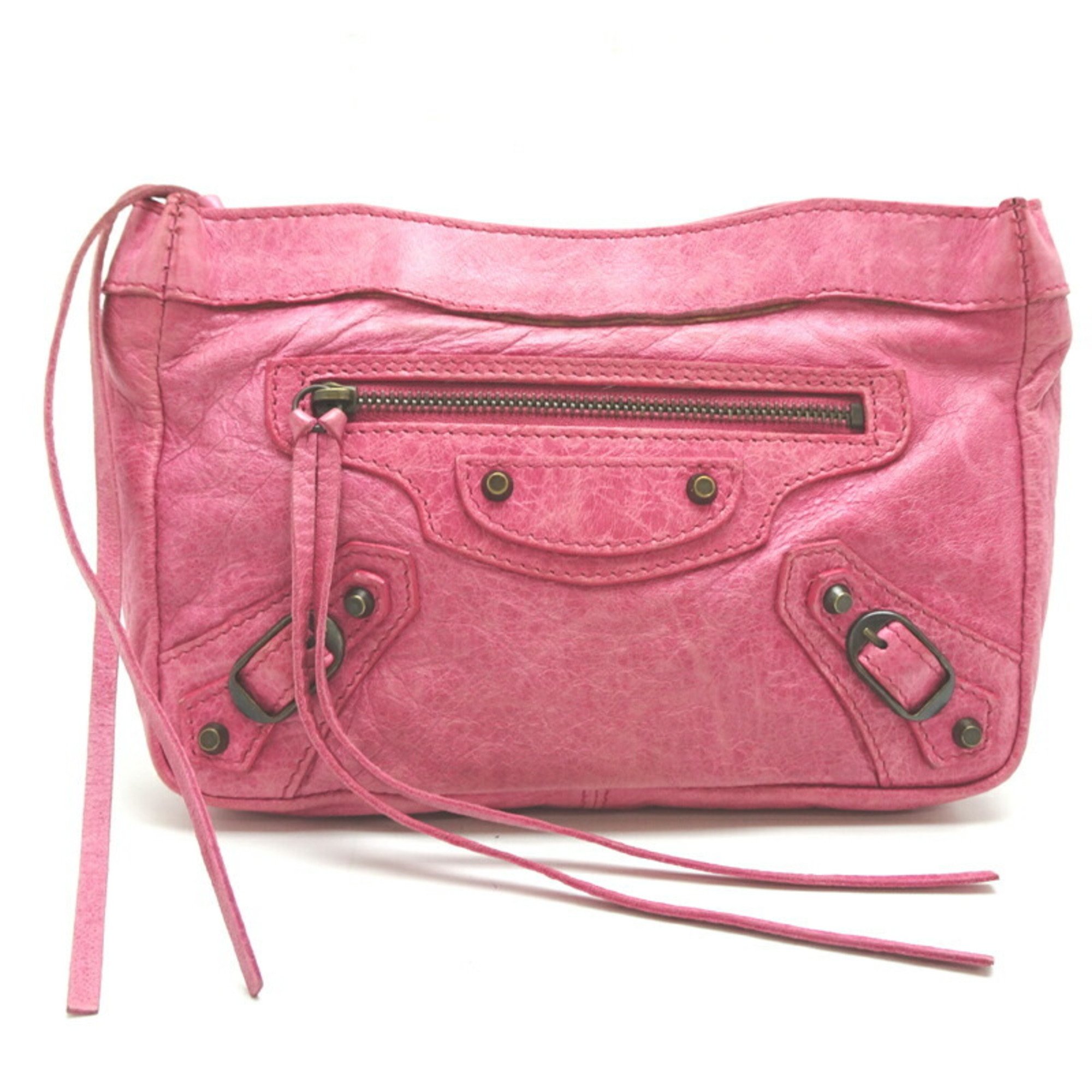 Balenciaga The Pouch Women's 110481 Leather Pink