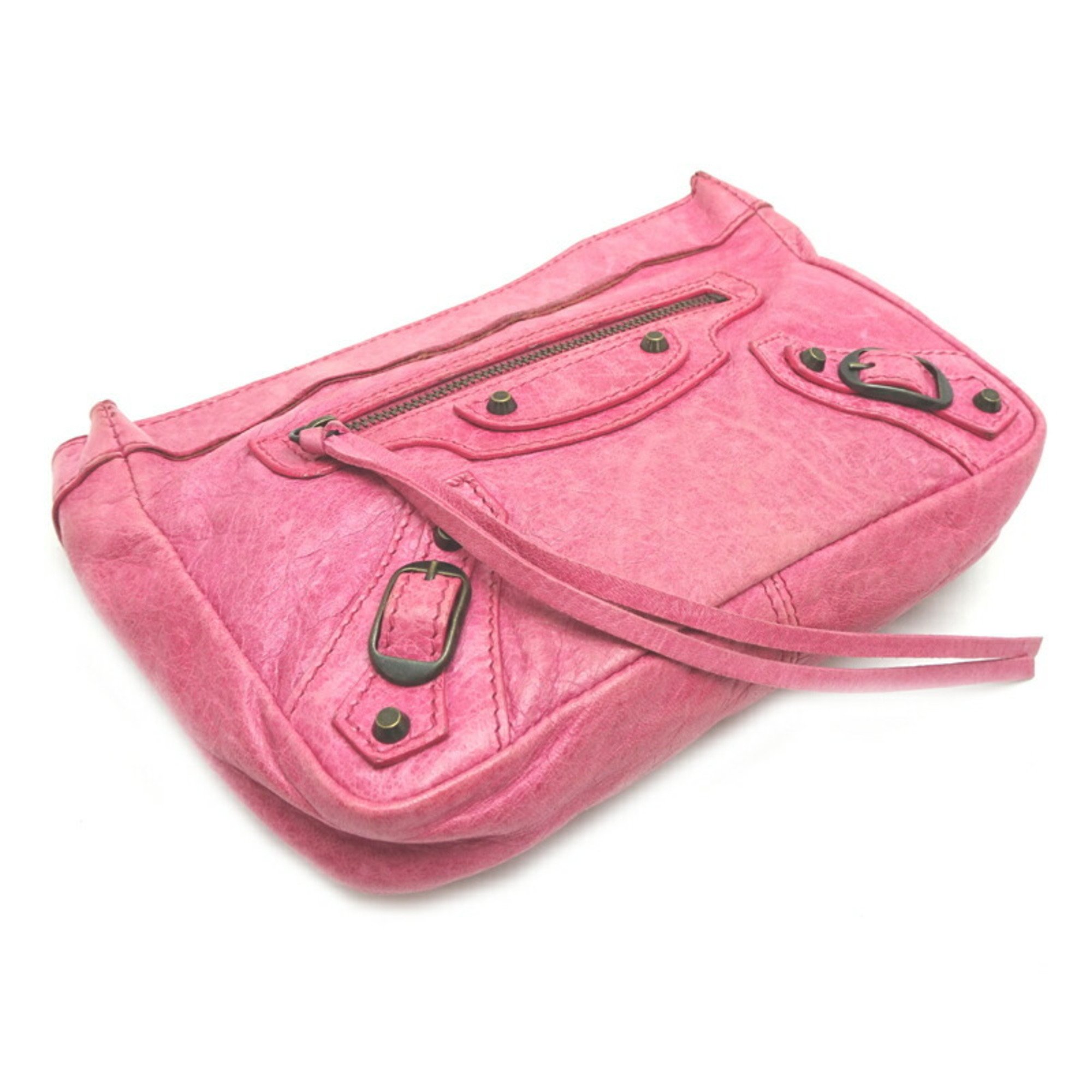 Balenciaga The Pouch Women's 110481 Leather Pink