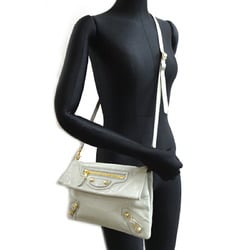 Balenciaga The First Giant Envelope Women's Shoulder Bag 327079 Leather Grey