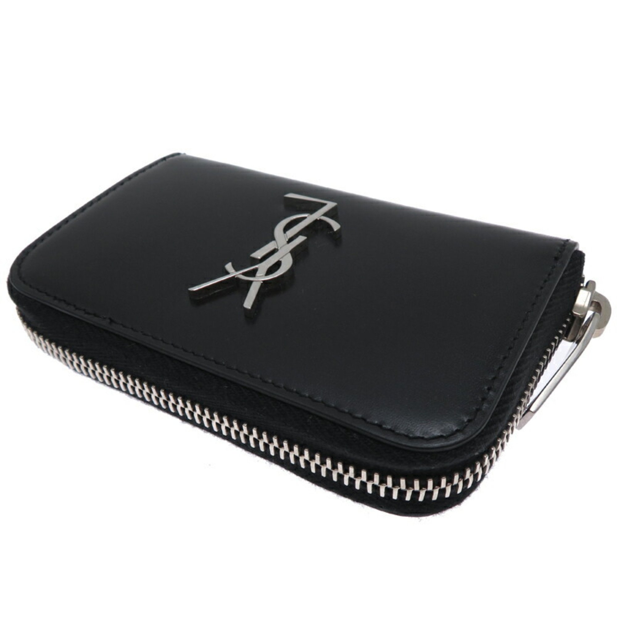 Yves Saint Laurent Cassandra Women's Coin Case MRT535411-1123 Calfskin Black