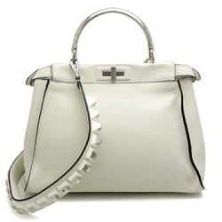 Fendi Peekaboo Medium Women's Handbag 8BN290 Leather White