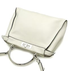 Fendi Peekaboo Medium Women's Handbag 8BN290 Leather White