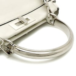 Fendi Peekaboo Medium Women's Handbag 8BN290 Leather White