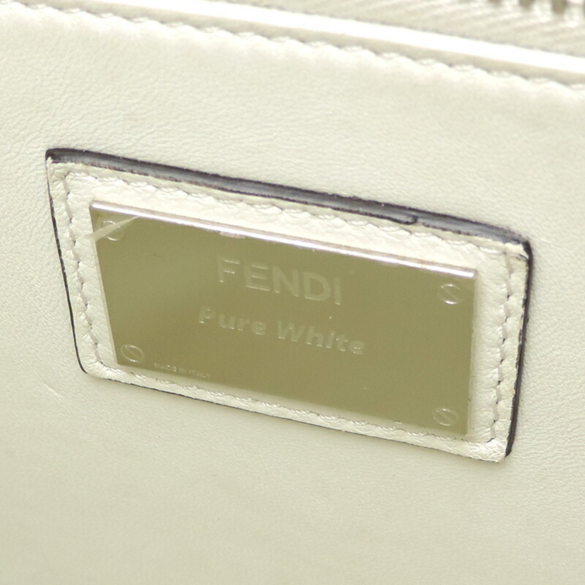 Fendi Peekaboo Medium Women's Handbag 8BN290 Leather White