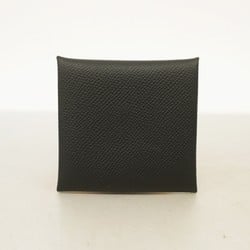 Hermes Wallet/Coin Case Bastia Epsom Leather Black B Stamp Men's Women's