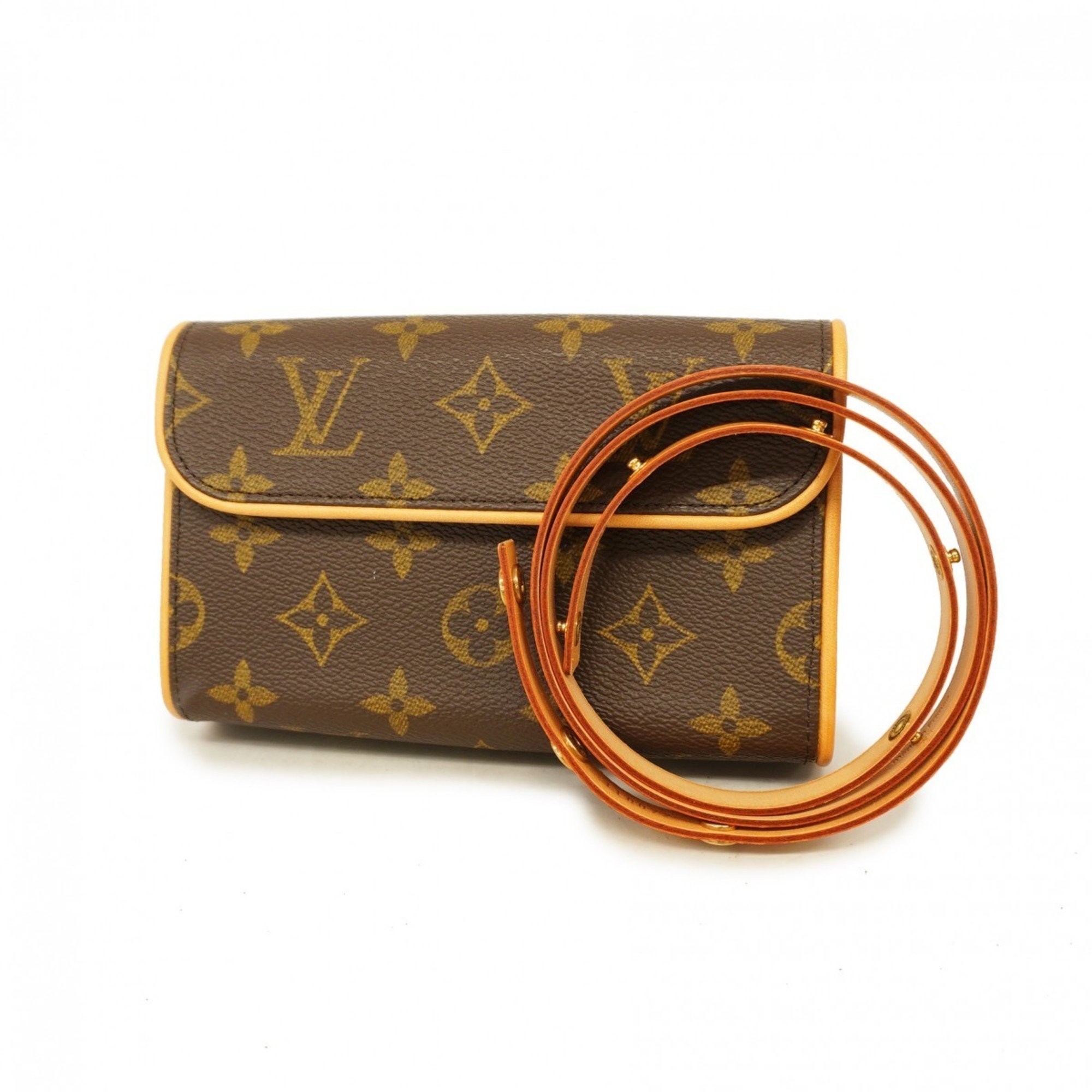 Louis Vuitton Waist Bag Monogram Pochette Florentine M51855 Brown Women's