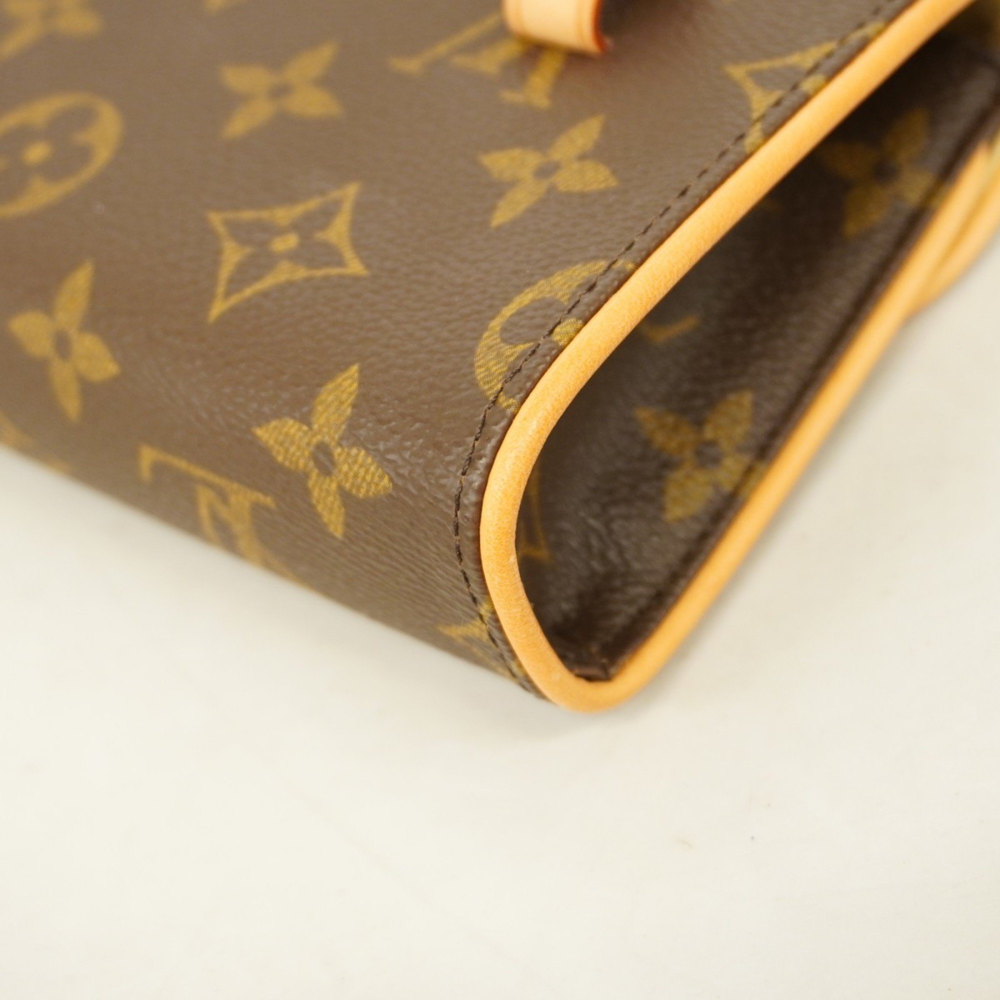 Louis Vuitton Waist Bag Monogram Pochette Florentine M51855 Brown Women's