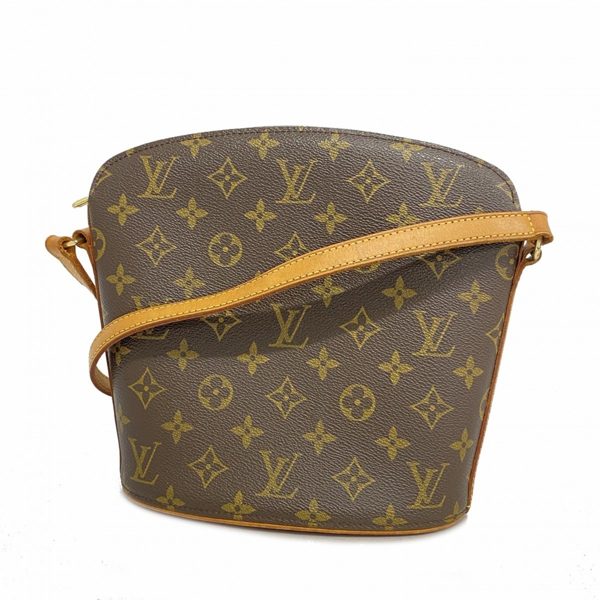 Louis Vuitton Shoulder Bag Monogram Drouot M51290 Brown Ladies