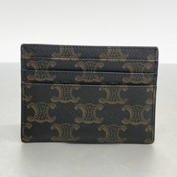 Celine Business Card Holder/Card Case Triomphe Black Women's