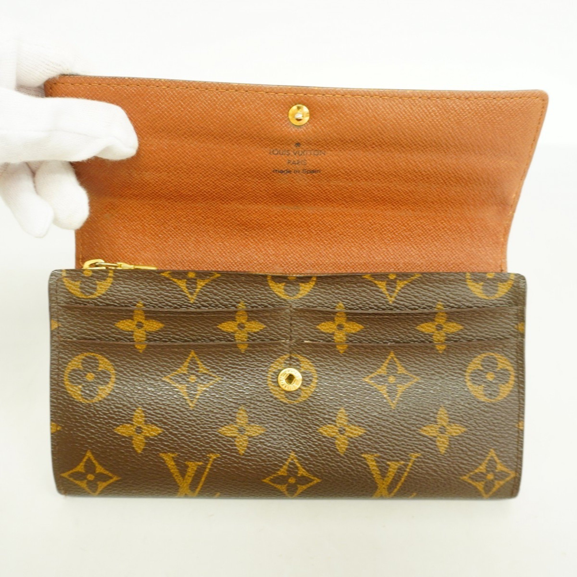 Louis Vuitton Long Wallet Monogram Portefeuille Sarah M61734 Brown Ladies