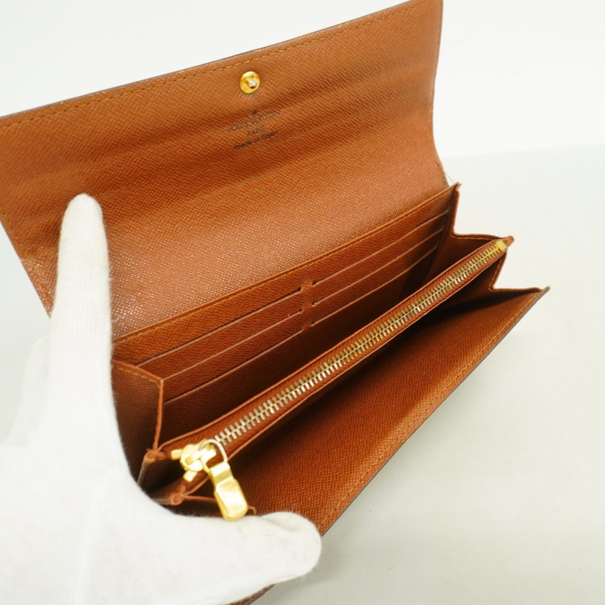 Louis Vuitton Long Wallet Monogram Portefeuille Sarah M61734 Brown Ladies