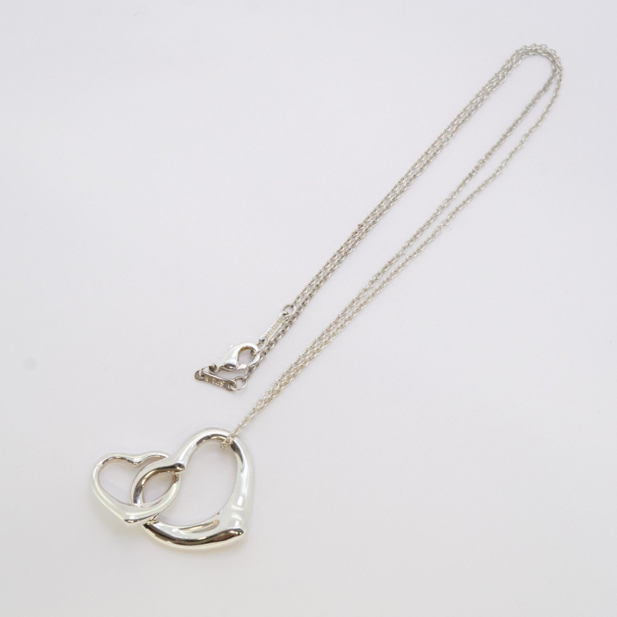 Tiffany Necklace Heart Double Silver 925 Ladies