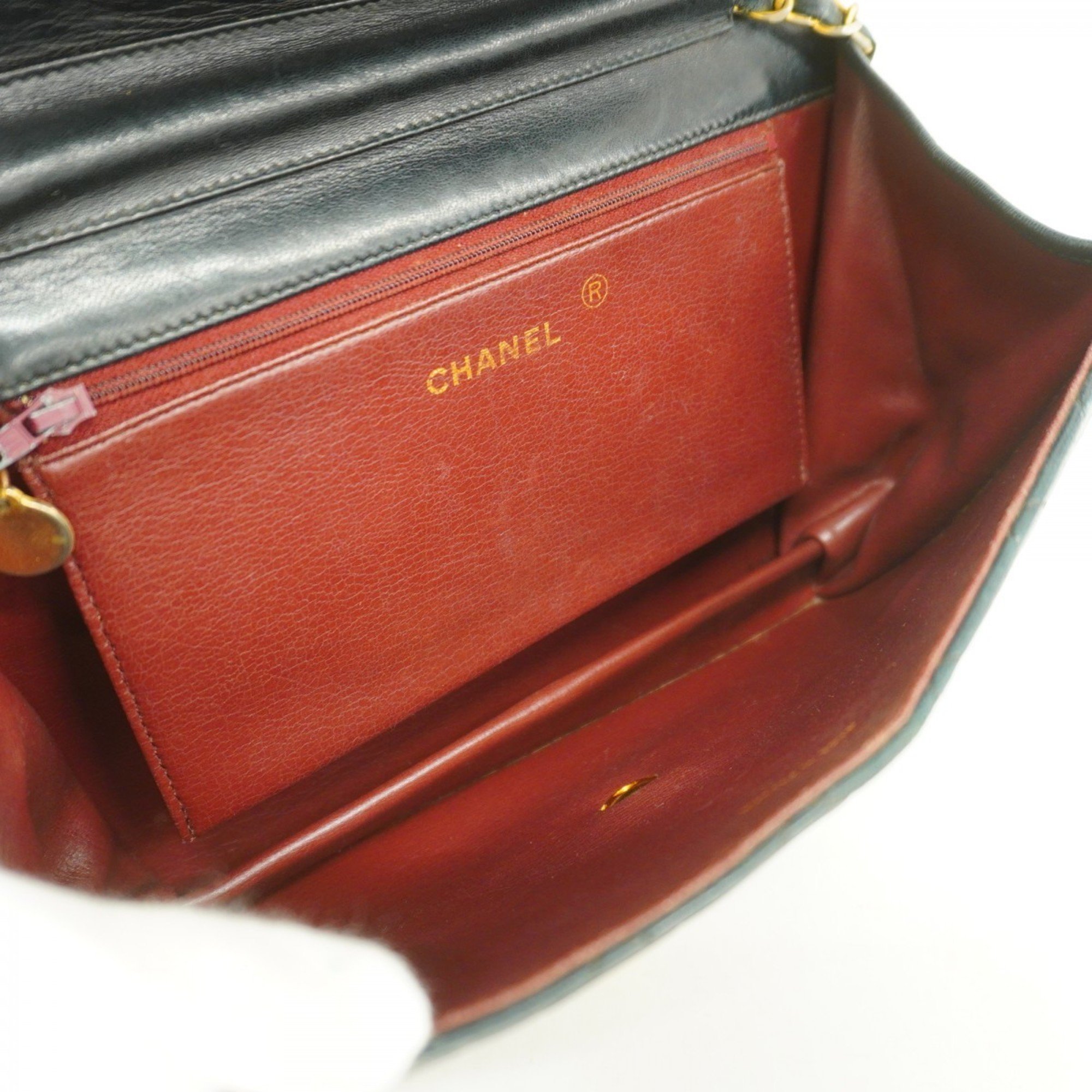 Chanel Shoulder Bag Matelasse Lambskin Black Women's