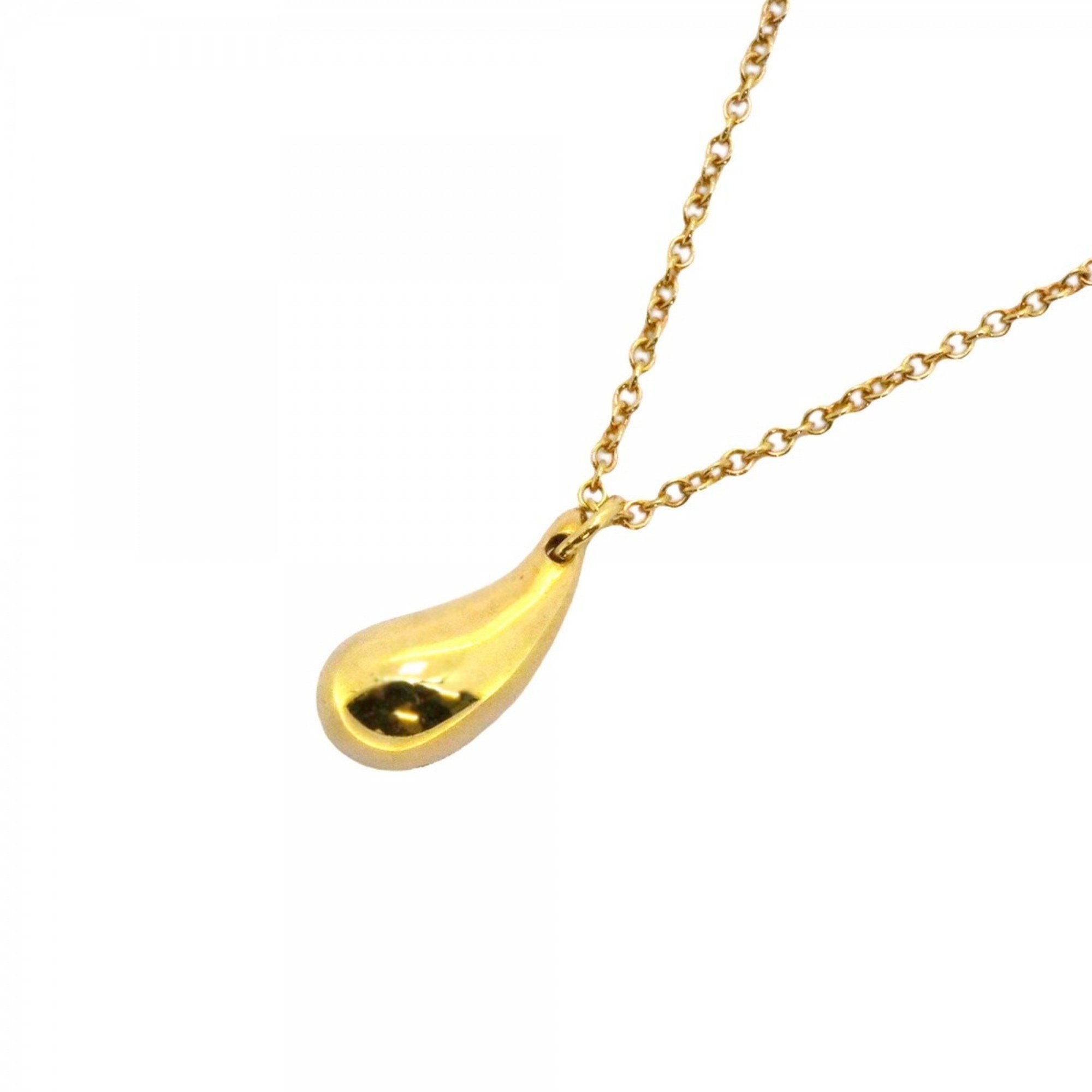 Tiffany Necklace Teardrop K18YG Yellow Gold Ladies