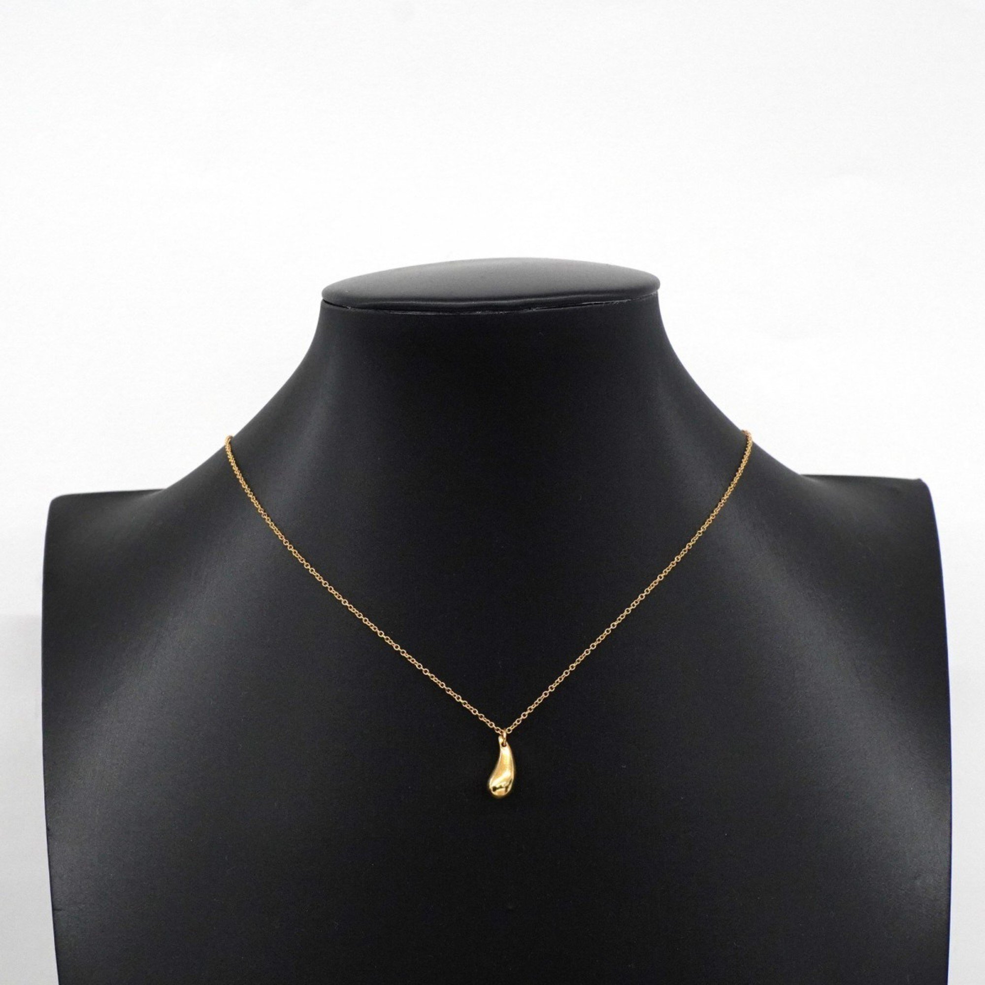 Tiffany Necklace Teardrop K18YG Yellow Gold Ladies