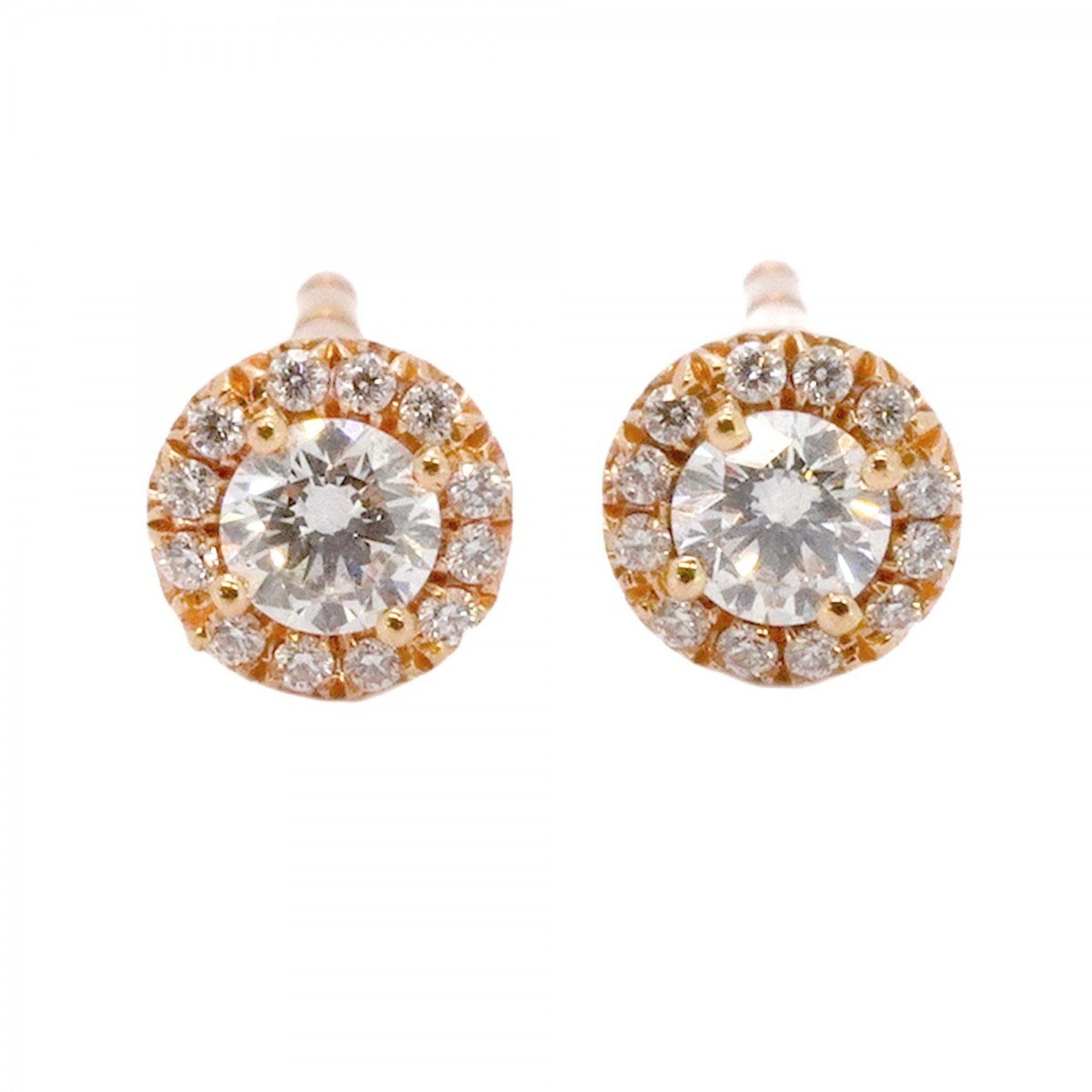 Tiffany earrings Solest diamond K18PG pink gold ladies