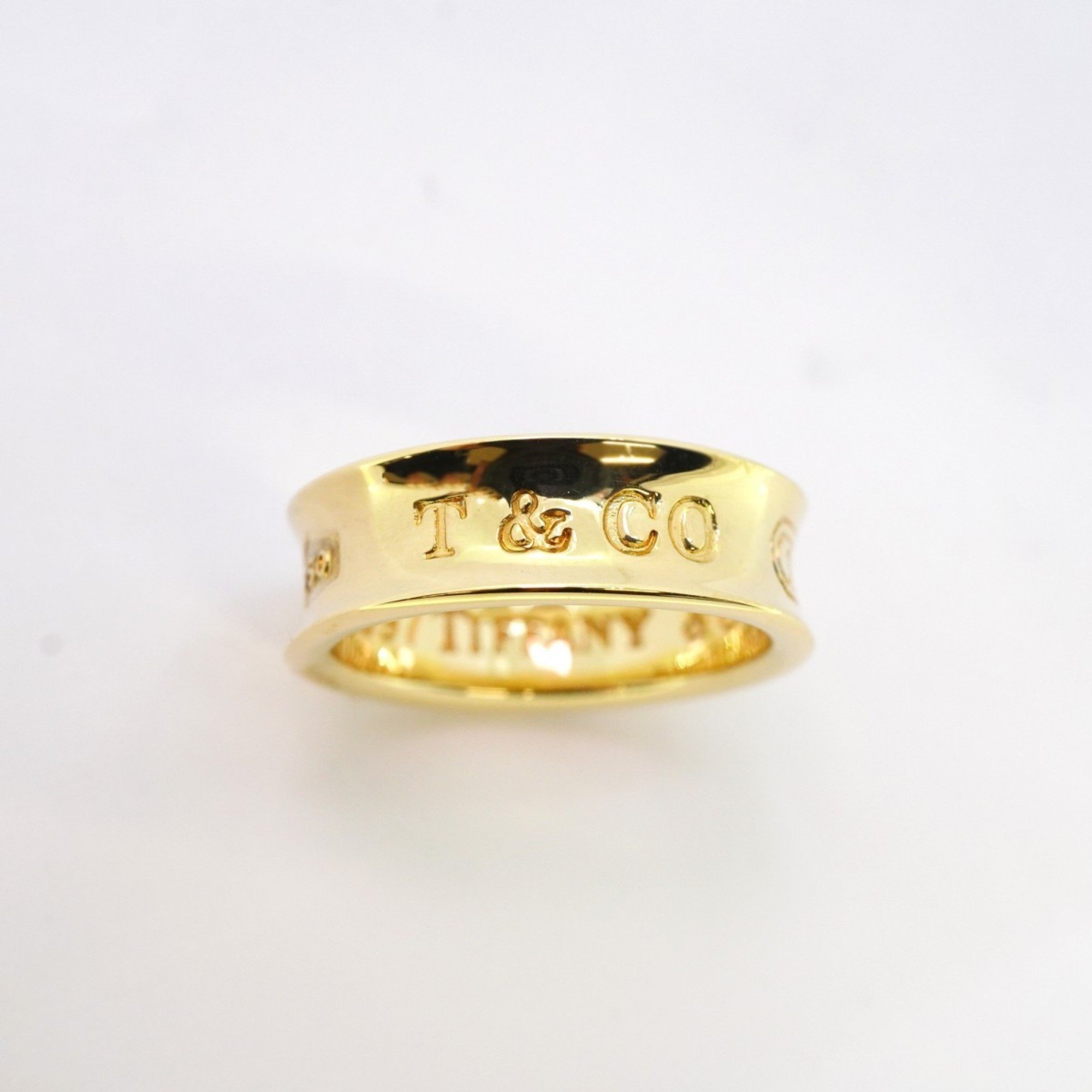 Tiffany Ring Narrow K18YG Yellow Gold Size 10 Ladies