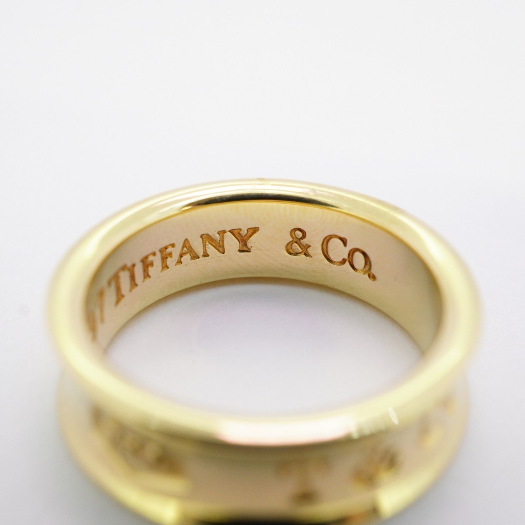 Tiffany Ring Narrow K18YG Yellow Gold Size 10 Ladies