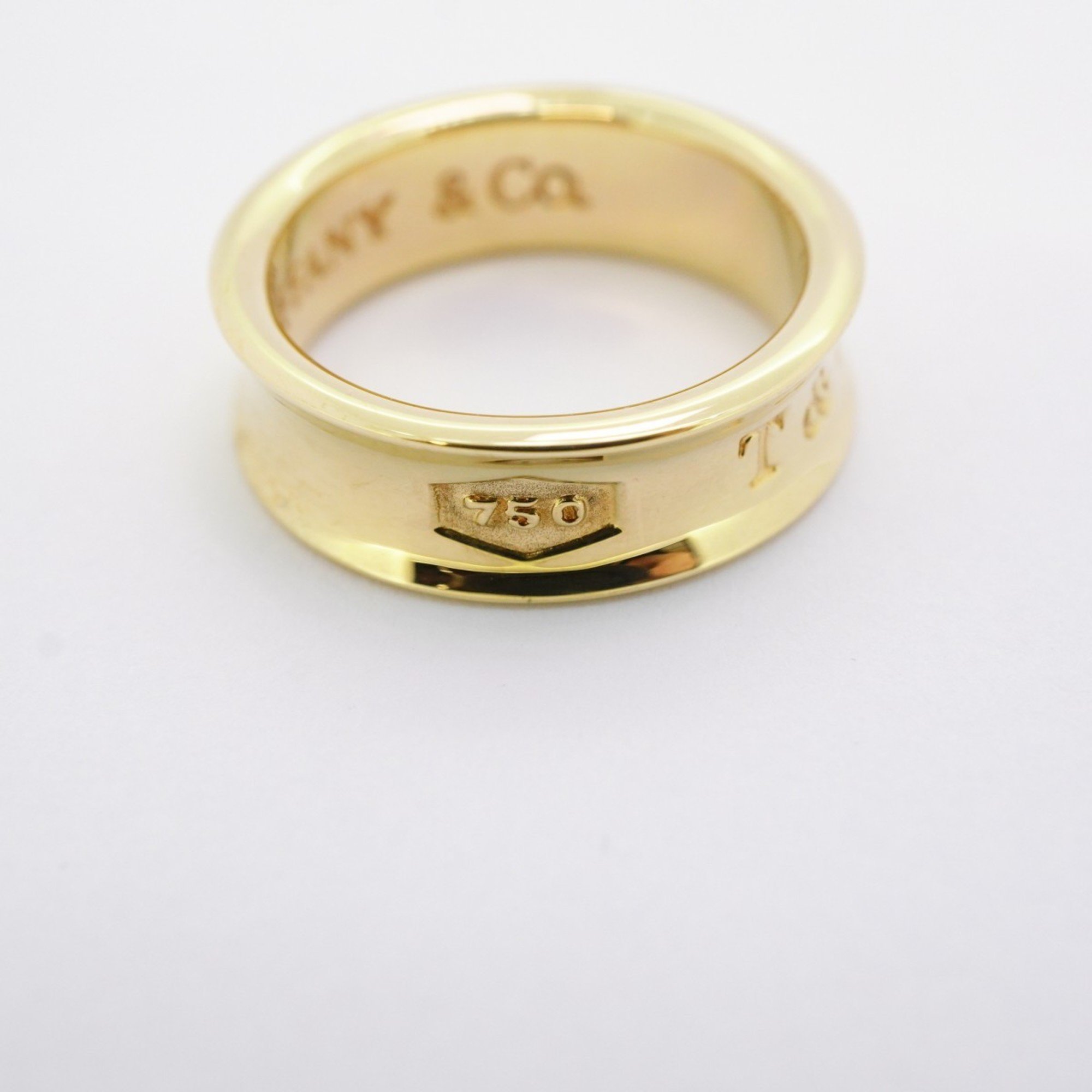 Tiffany Ring Narrow K18YG Yellow Gold Size 10 Ladies