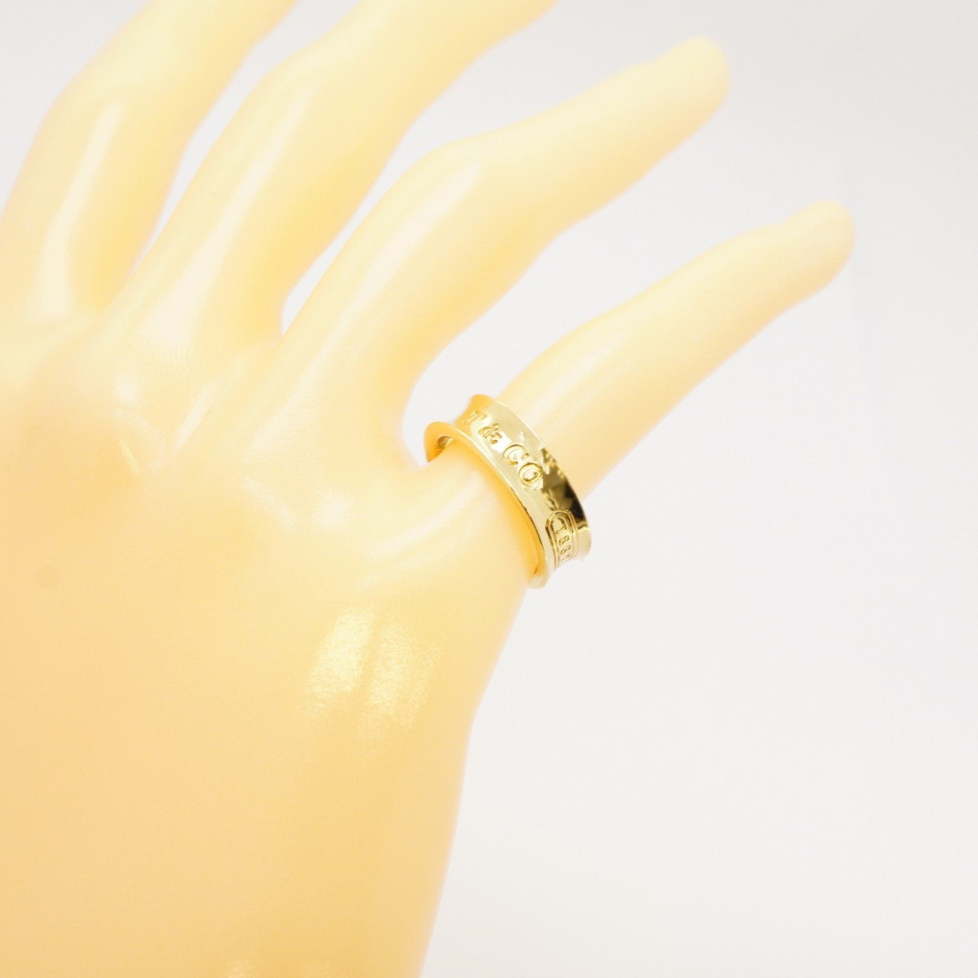 Tiffany Ring Narrow K18YG Yellow Gold Size 10 Ladies