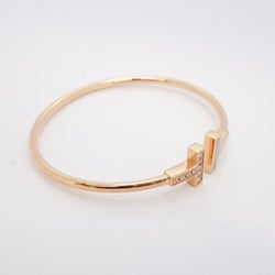 Tiffany Bangle T Wire Diamond K18PG Pink Gold Shell Ladies