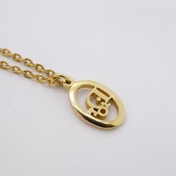 Christian Dior Necklace Oval GP Plated Gold Ladies